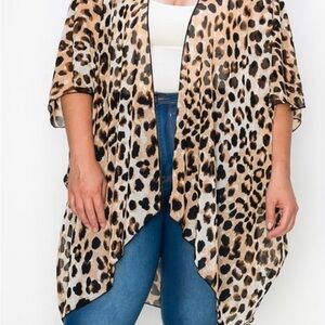 Sheer Leopard Print Kimono